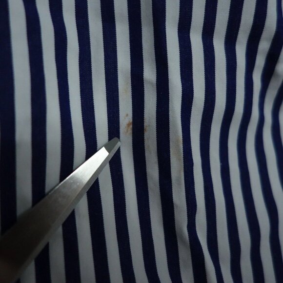 Holy Caftan Cold Shoulder Shirt Dress Women's Size 40 White/Blue Striped Cotton - Picture 9 of 13